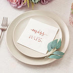 Crisky Rose Gold Miss to Mrs Cocktail Napkins for Bridal Shower Engagement Bachelorette Party Dessert Beverage Table Party Supplies, Disposable Napkins, 3 Ply, 50 count