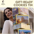 Matilde Vicenzi Roma Cookie Gift Tin - Italian Pastries & Cookies in Individually Wrapped Trays - Gourmet Gifts For Easter, Mother's Day, Birthday - Assorted Cookies in Italian Design Tin 32.5oz (920g)