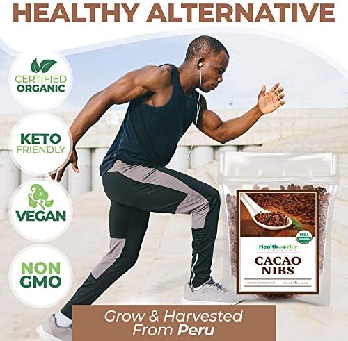 Healthworks Superfoods Cacao Nibs Organic - 16 Oz / 1 Lb - Criollo Bean - Raw Unsweetened Chocolate Substitute - Certified Organic - Keto, Vegan & Non-GMO - Antioxidant