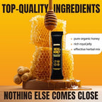 Royal Jelly Honey for Men - Extra Strength Quality, Improved Formula, Herbal Superfood Mix - Raw & Natural Energy & Power Supplement, No Added Sugar - 24 Individual Packets, 10g