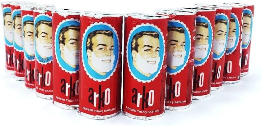 Arko Men Face Shaving Soap Stick, Sensitive skin shave cream, White, ( Pack Of 12 )