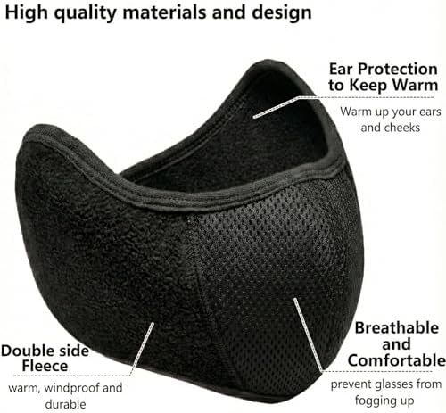 e-jades Winter Face Mask for Women Men -1/2/4pcs Warm Fleece Half Face Mask Balaclava for Cold Weather, Windproof Nose Warmer for Skiing, Running&Cycling, Cubre Bocas para El Frio Breathable Washable