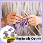Emotional Support Plant Crochet Flower Gift, Purple Forget-Me-Not Handmade Desk Decor with Card "Thank You for Helping Me Grow" Apperciated Inspirational Gift for Coworker Employee Teacher Friend Mom