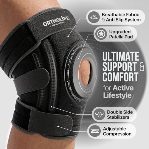 Knee Brace for Women and Men – Knee Compression Sleeve for Meniscus Tear, ACL, Arthritis Pain Relief, Patella Pad & Side Stabilizers – Please Check How To Size Video (Gray, X-Large)
