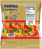 HARIBO Gummi Candy, Original Goldbears Gummy Bears, 3 Pound Party Size Bag (Pack of 4) Delicious Soft & Chewy Sweet Snacks, Assorted Fruity Flavors