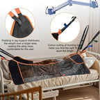 MDSTOP Universal Full Body Patient Lift Sling, Transfer Sling for Elderly & Disabled with Padded, Patient Aid Lift Medical Sling for Shower Bath, Transfer, Positioning and Lifting (Black, L)