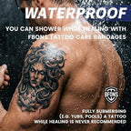 BFONS Tattoo Aftercare Waterproof Bandages 6 in x 4.4 yd Tattoo Cover Up Tape, Tattoo Supplies Second Skin Bandage Flat Roll Transparent Film Wound Healing Protective Clear Sterile and Safe Bandages