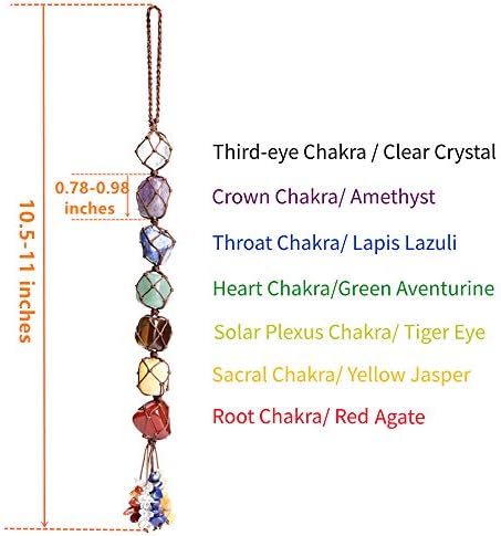 Handmade Crystal Window Car Hanging Ornaments 7 Chakra Home Decoration Feng Shui Ornament Yoga Meditation Car Decoration Tumbled Palm Stones Christmas Decorations Ornaments