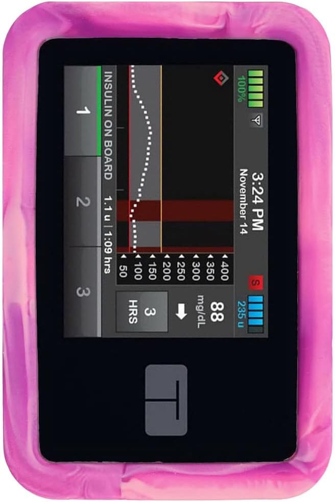 Premium Silicone Case (Replace The Cartridge While The Device is in a case) for Tandem t:Slim X2 Insulin Pump (Purple/Pink Gradient)