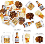 Ercadio 40Pcs Edible Beer Party Cupcake Toppers Beer Kegs Cupcake Picks for Men Birthday Cupcake Decorations Father's Day Cheers and Beers Alcohol Birthday Party Decor Supplies