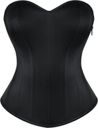 Scarlet Darkness Women's Strapless Corset Top Bustier, Fishboned Waist Cincher, Sweetheart Neckline, for Daily & Parties