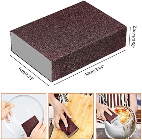 6-Pack Nano Emery Sponge Brush Eraser Scrub, Carborundum Cleaning Sponge Brush Household Cleaning Tools Cotton for Removing Rust Cleaning Kitchen Supplies