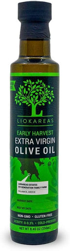 Early Harvest Extra Virgin Olive Oil - Greek - Organic - OU Kosher Certified - NonGMO - Gluten Free - Paleo - Keto - Cold Pressed - Single Sourced - First Pressed - Premium - Ultra Premium - Low Acidity - International Award Winner