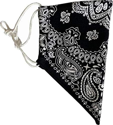 Auliné Collection Bandana Filter Pocket Adjustable Washable Reusable Face Mask, Westside Black