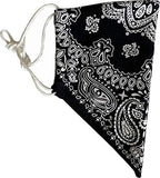 Auliné Collection Bandana Filter Pocket Adjustable Washable Reusable Face Mask, Westside Black