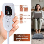 Qoosea Double Layer Electric Heated Foot Warmers for Men and Women 16"x16" with 6 Temperature & 4 Timer Settings Fast Heating for Home Office Under Desk Bed Machine Washable
