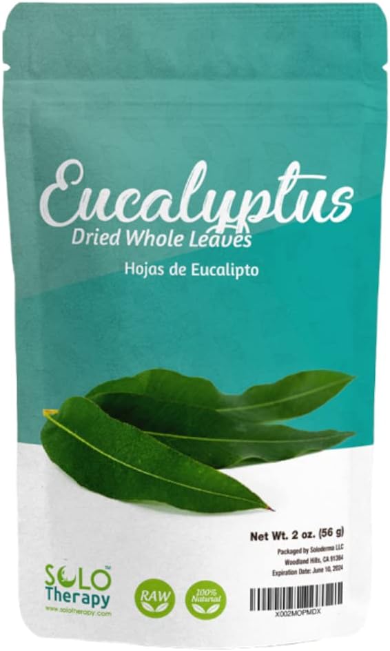 Eucalyptus Dried Whole Leaves, 2 oz, Hojas De Eucalipto, Eucalyptus Herbal Tea 2 oz, Product From India, Packaged in the USA
