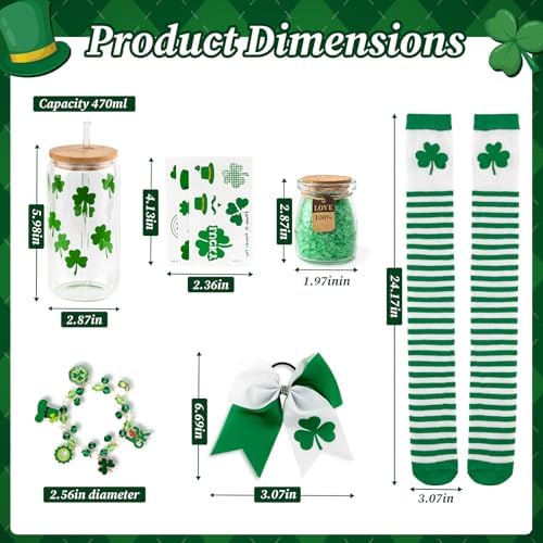 St. Patrick’s Day Gift Box for Women, 7pcs Unique Lucky Shamrock Care Package – A Little Luck for Her Every Day, Irish Green Holiday Gift Box