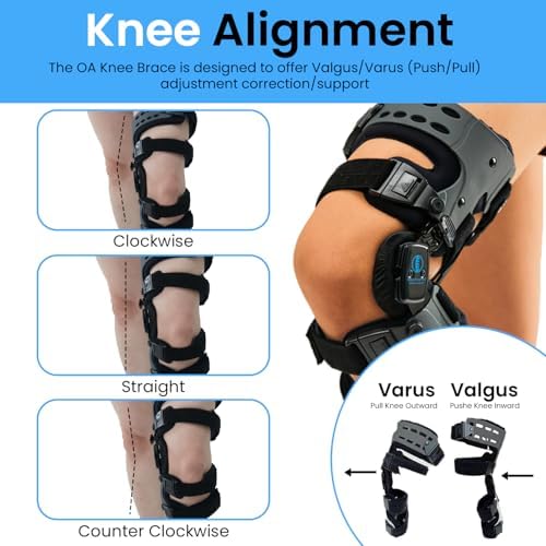 Comfyorthopedic UPGRADED Single Side OA Medial Unloader Knee Brace for Men and Women Osteoarthritis & Arthritis Pain Support, Bone on Bone Joint Offloader L1851 L1843 Built-in Hex Key, Fits Up To 32in Plus Size Thigh Left
