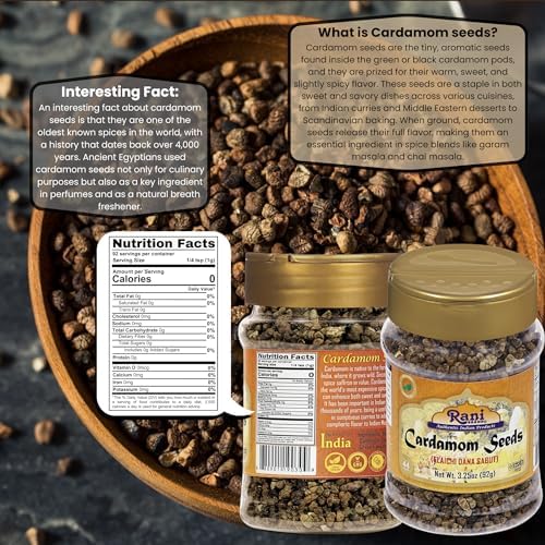 Rani Cardamom (Elachi) Decorticated Seeds Indian Spice 3.25oz (92g) PET Jar~ All Natural | Vegan | Gluten Friendly | NON-GMO | Kosher | Indian Origin