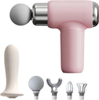 Mini Massage Gun, Powerful Fascial Gun Portable Deep Tissue Percussion Muscle Back Head Massager for Pain Relief with 5 Massage Heads High-Intensity Vibration Rechargeable Small Best Gifts for Dad Mom