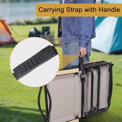 7' Carrying Strap with Handle, Adjustable Heavy Duty Cam Buckle Tie Down Straps for Safely Moving and Lifting Heavy Boxes, Camping Chairs and Mat (2 pcs)
