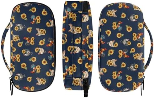 Rooster Sunflower Insulin Cooler Travel Case for Diabetic Testing Kit Compact Diabetic Supply Bag for Insulin Pens Blood Glucose Monitor Supplies,Diabetic Accessories for Women Men