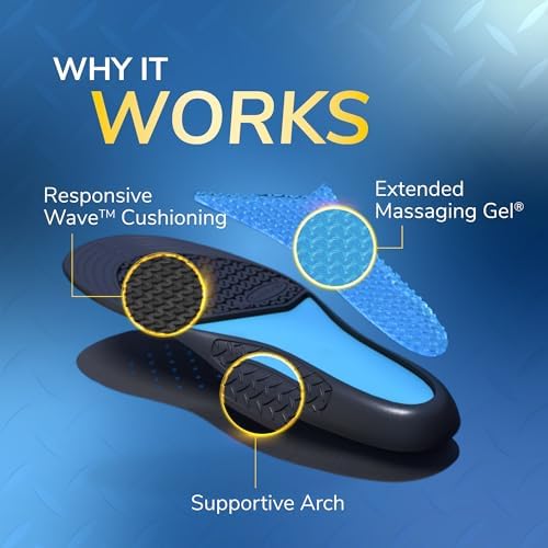 Dr. Scholl's Work All-Day Superior Comfort Insoles (with) Massaging Gel, Men, 1 Pair, Trim to Fit