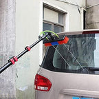 Window Cleaning Pole Telescopic Window Cleaner Brush Water Fed Truck Washing Brush Cleaning Tools Suitable for Photovoltaic Panel,Conservatory Roof,3.6m/12FT