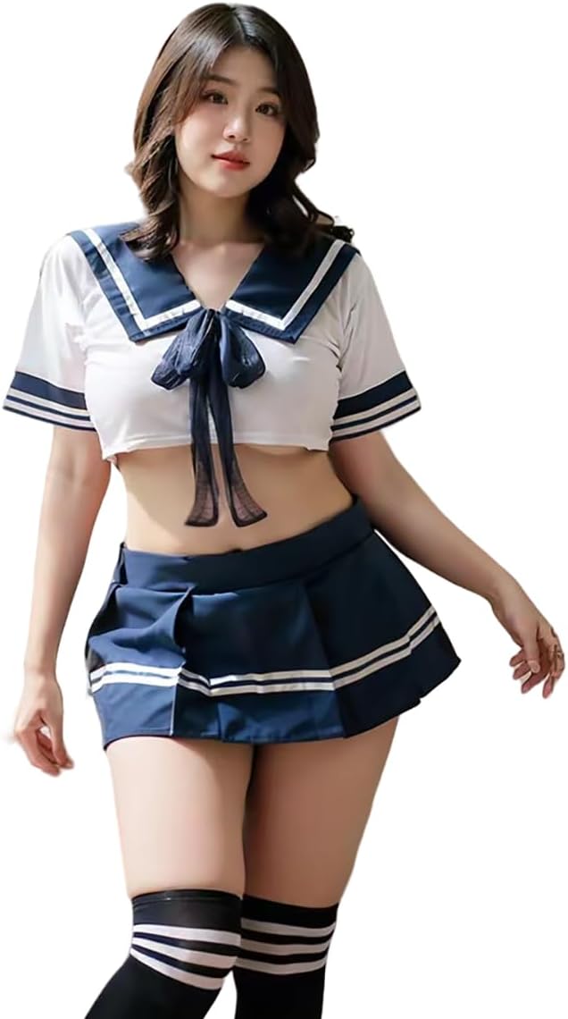 Schoolgirl Lingerie Women Costume Outfit Cosplay JK Japan Sailor Women Lingerie Roleplay Pajamas Costumes with Socks