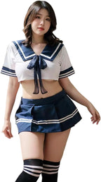Schoolgirl Lingerie Women Costume Outfit Cosplay JK Japan Sailor Women Lingerie Roleplay Pajamas Costumes with Socks
