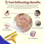 Reflexology Socks Set with Triangular Acupressure Massage Tool - Plantar Fasciitis Relief for Heel Pain, Muscle Tension - Men & Women (Travel, Portable) (Brown)