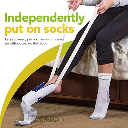 BodyHealt Flexible Sock Aid Tool - Deluxe Dressing Aid for Elderly, Disabled & Diabetic. Pants Assist for Pregnancy - Socks helper with Long Handles - Pulling Assist Device for compression stockings
