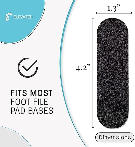 Professional Pedicure File Refills - Pack of 50 Foot File Replacement Pads 60-Grit (Course) - Black - Disposable Foot Files for Pedicures - Pedi Foot File Pads with Water Resistant Strong Adhesive