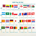 JBCD 2022 World Cup Toothpick Flag Mini Small World Cup Top 32 Soccer Cupcake Topper Flags, 96 pcs