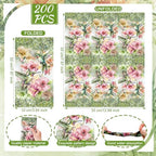 Jetec 200 Count Hummingbird Disposable Napkins Hummingbird Flower Guest Paper Hand Towels for Bathroom Kitchen Decorative Holiday Spring Party Dinner Lunch Supplies