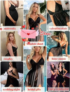 Avidlove Women Lingerie Lace Babydoll V Neck Sexy Sleepwear Strap Chemise