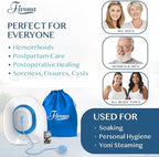 Fivona Sitz Bath for Toilet Seat with Massage Hand Flusher and Storage Bag; Postpartum Care and Hemorrhoid Treatment; BPA Free V Steam Kit; Perfect for Perineal Soak and Portable Bidet