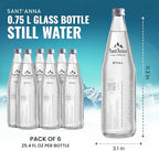 Sant'Anna Still Mineral Water, 25.4 Fl Oz (6-Pack) | Pure French Pyrenees Mountain-Fresh Drinking Water | Natural Functional Drink | Sodium-Free Mineral in Glass Bottles