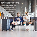 SunFeeling 6 Pairs Compression Socks for Women & Men Circulation - Best Support for Nurses,Running,Athletic,Sports