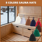 8 Pcs Sauna Hat for Men & Women, Wool Sauna Hat Vaporarium Cap, Wool Felt Cap Russian Hats for Bath House Accessories