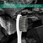 Lingito Travel Charcoal Toothbrush, On The Go Folding Feature, Soft Bristle Brushes (2 Pack)