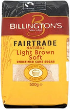 Billington's Fairtrade Natural Light Brown Soft Sugar 500G