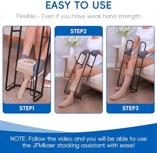 Upgraded Extra-Large Compression Sock Aid Device - Sock Aids for Compression Stocking - Helper Device for Putting on Hosiery - Large Size 2024 Design (Black)
