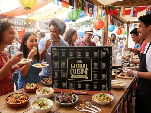 Spice Gift Set with 22 Gourmet Exotic Seasonings from Around the World – Italian, Indian, Mexican, Moroccan & More – Non-GMO, MSG-Free, All-Natural, Small Batch Herb & Spice Cooking Gifts by PepperMate