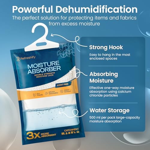 Moisture Absorbers and Humidity Absorber Bags for Closet - 10 Pack High-Efficiency Moisture Absorber and Humidity Packs for Home, Moisture Bags and Dehumidifier Bags for Car Fragrance Free, 10 Pack