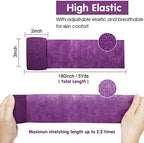 Self Adherent Cohesive Bandage Latex 3"x5 Yards First Aid Bandages Stretch Sport Athletic Wrap Vet Tape for Wrist Ankle Sprain and Swelling,Purple(12 Rolls)