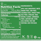 Fruniti Super Greens Smoothie Mix - Cleanse + Detox - No Sugar Added - Fruit + Veggie Puree - Spirulina, Spinach, Kale, Cucumber, Lemongrass, Apple, Banana, Kiwi - Makes 24 Smoothies