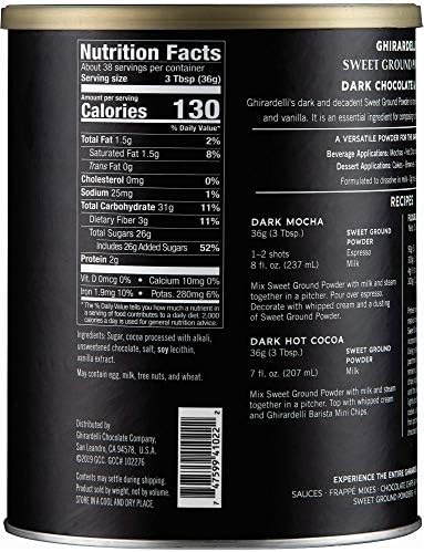 Ghirardelli Dark Chocolate & Cocoa - Sweet Ground Powder, Chocolate, 3 Lb