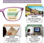 COJWIS Progressive Multifocus Reading Glasses Blue Light Blocking for Women Men Spring Hinge Computer Readers
